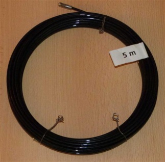 Einziehdraht Nylon 5m schwarz / Kabeleinziehhilfe stark 4mm (6912# - Vorschau 