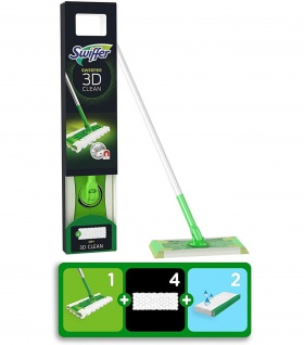 6x Swiffer Sweeper 3D Reinigungsset Staubwischer Feuchttücher Mopp Boden Besen