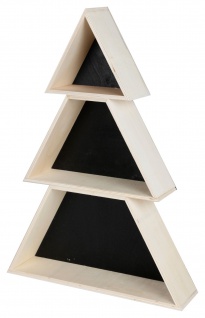 Weihnachtliche Dekobox Tanne 3-teilig Holz Tannenbaum Adventszeit Weihnachten