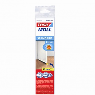 Moll Tür-Dichtschiene weiß bis 12 mm für glatte Böden