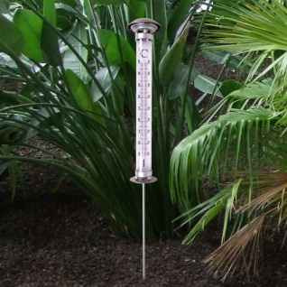 Solar LED Außenthermometer Gartenthermometer Wetterstation Temperaturmesser Deko