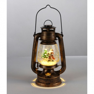 LED-Petroleumlampe Weihnachtsmann 34, 5cm Schneekugel Weihnachtsbeleuchtung Deko