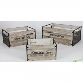 Holzboxen Set Home 3er Korb Körbe Aufbewahrung Dekoration Lagerungskiste Wohnen - Vorschau 2