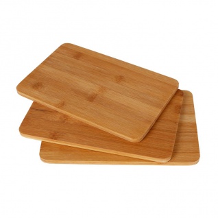 Bambus-Schneidebrettchen 3er-Set Frühstücksbrettchen Küchenbrett Holzbrett