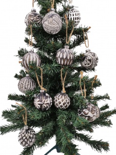 Glas-Weihnachtsbaumkugeln 12er-Set 6cm Christbaumschmuck Weihnachtsdeko Anhänger