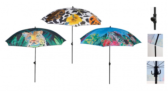 Sonnenschirm 160cm neigbar mit Kleiderhaken Strandschirm Gartenschirm Dekoschirm
