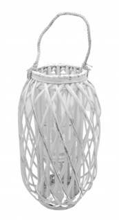 Bambusholz Laterne 50 cm mit Glaseinsatz und Henkel Kerzenhalter Deko Windlicht