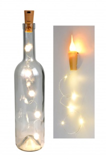 Flaschenlicht 15 LEDs Lichterkette Korken Drahtlichterkette Dekolicht Partylicht