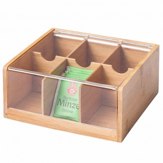Tee-Box mit 6 Fächer Buche