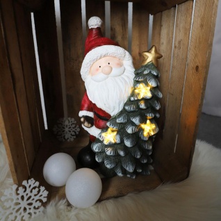 4x Figur Weihnachtsmann Tannenbaum Dekoration LED Licht Weihnachten Nikolaus