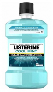 6x 1 Liter Listerine Mundwasser Spülung Cool Mint frischer Atem Alkoholfrei