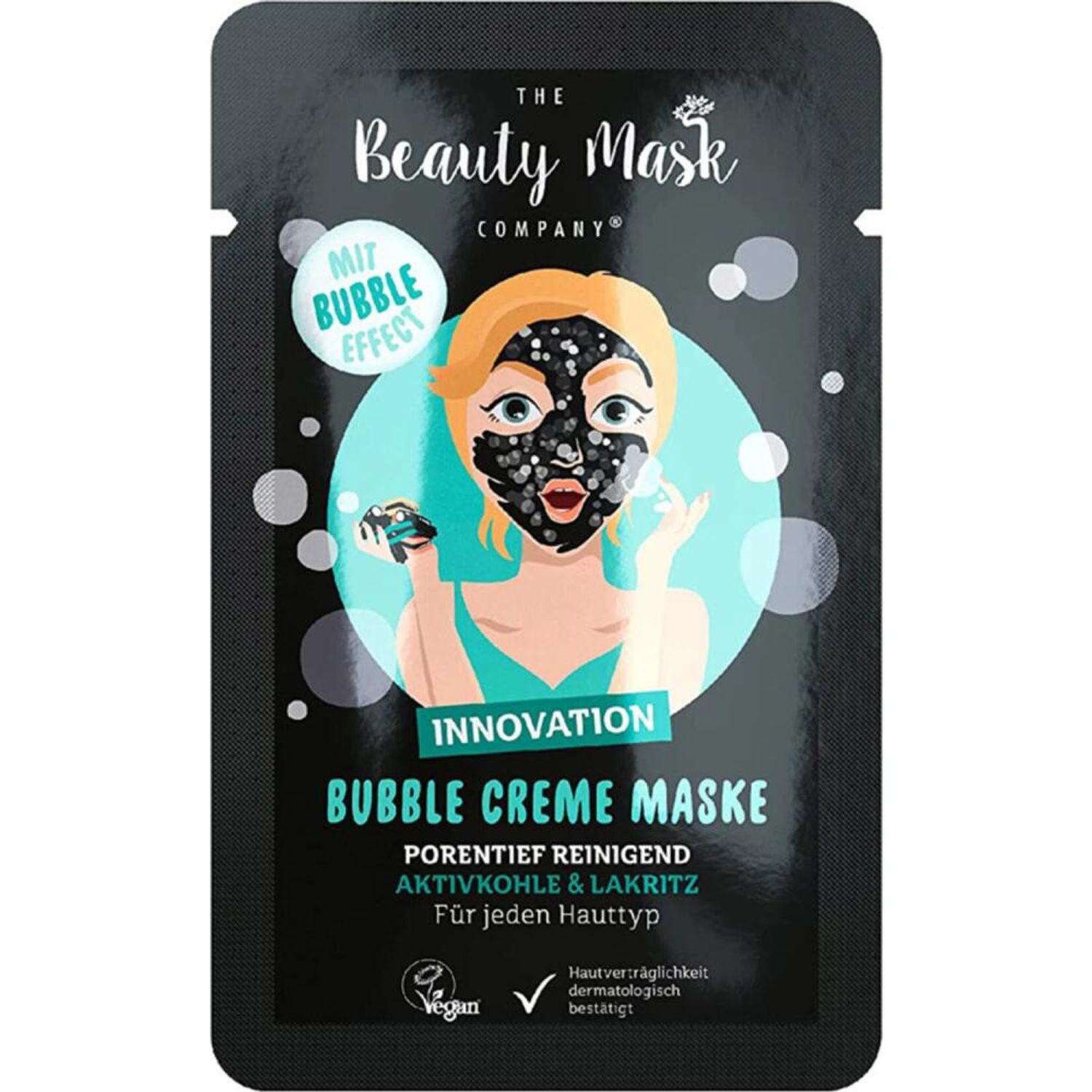 Beauty Mask Company Bubble Creme Gesichtsmaske 10ml Aktivkohle Lakritz Reinigung