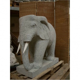 Elefant Aus Granit Mit Bodenplatte Frostfest Handgearbeitetes Hia-001-3 2