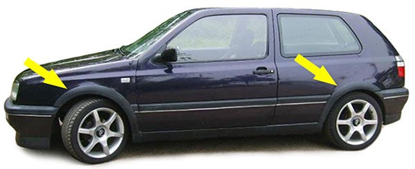 Radläufe Kotflügel Kunststoff Radlauf Verbreiterungen für VW Golf 3 91-97