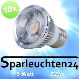 10 Stück COB LED Lampe Silber Birne Leuchtmittel Strahler 5W E27 WW 2800K