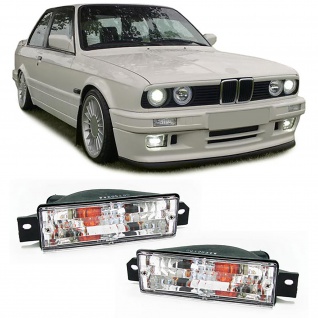 Klarglas Blinker weiß mit Standlicht und Leuchtmitteln passend für BMW 3ER E30