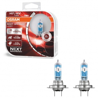 Osram Night Breaker Laser H7 55W 12V Halogen Leuchtmittel 150% 2 Stück