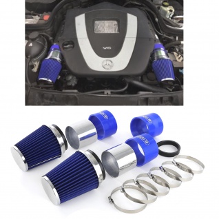 Air Intake Kit mit Sport Luftfilter Blau für Mercedes W204 C300 C350 V6