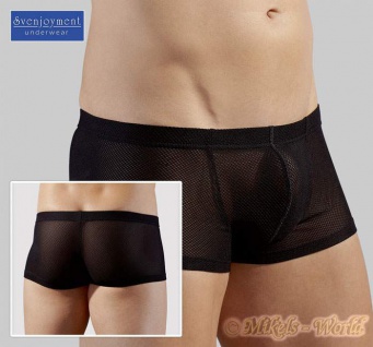 Scharfe transparente Waben Netz Boxer Shorts / Pants schwarz