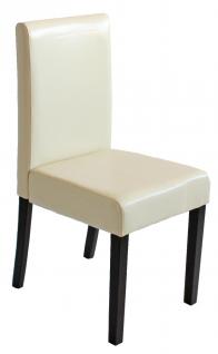 2x Esszimmerstuhl Stuhl Küchenstuhl Littau ~ Kunstleder, creme, dunkle Beine - Vorschau 3