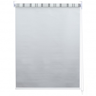 Rollo HWC-D52, Fensterrollo Seitenzugrollo Jalousie, Sonnenschutz Verdunkelung blickdicht 60x230cm ~ grau/weiß 4