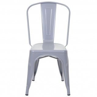 6x Stuhl HWC-A73, Bistrostuhl Stapelstuhl, Metall Industriedesign stapelbar ~ grau 5