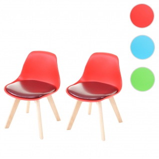 2er-Set Kinderstuhl HWC-E81, Kinderhocker Stuhl Kindermöbel Kinderzimmer, 55x38x39cm ~ Kunstleder, rot - Vorschau 1