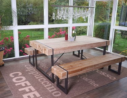 Esszimmertisch HWC-A15, Esstisch Tisch, Tanne Holz rustikal massiv FSC-zertifiziert ~ naturfarben 80x200x90cm 2