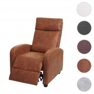 Fernsehsessel HWC-F76, Relaxsessel Sessel Liegesessel, Liegefunktion verstellbar Stoff/Textil ~ vintage Wildlederimitat