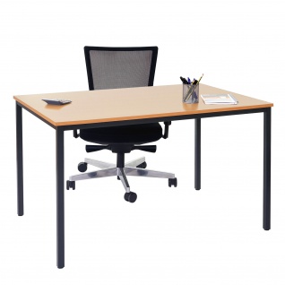 Schreibtisch Braila, Konferenztisch Bürotisch Seminartisch, 160x80cm MDF ~ Buche-Optik - Vorschau 2