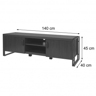 TV-Rack HWC-A27, Fernsehtisch Lowboard Kommode, 3D-Struktur Metall 45x140x40cm ~ dunkelbraun - Vorschau 4