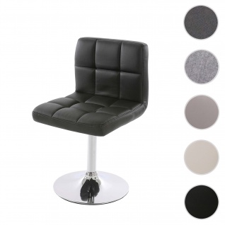 Esszimmerstuhl Kavala, Küchenstuhl Stuhl, drehbar ~ Kunstleder schwarz, Chromfuß
