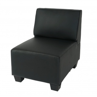 Modular Sofa Lyon Kunstleder schwarz ~ Sessel ohne Armlehnen