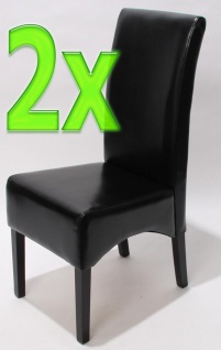 2xEsszimmerstuhl Latina LEDER ~schwarz, dunkle Beine - Vorschau 5