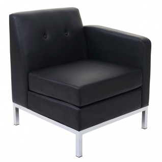Sessel HWC-C19, Modular-Sofa Seitenteil rechts mit Armlehne, erweiterbar Kunstleder ~ schwarz - Vorschau 5