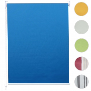 Rollo HWC-D52, Fensterrollo Seitenzugrollo Jalousie, Sonnenschutz Verdunkelung blickdicht 110x160cm ~ blau