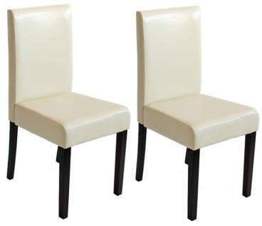 6x Esszimmerstuhl Stuhl Küchenstuhl Littau ~ Kunstleder, creme, dunkle Beine - Vorschau 4