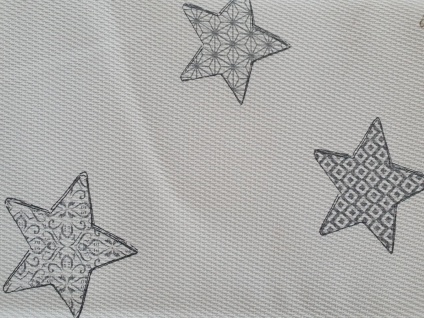 Tischläufer Weihnachten Landhaus Sterne Creme Grau 50x150 cm 2