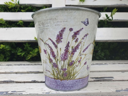 #10573 Deko Jardiniere 2er Set Pflanztopf Lavendel Schmetterling Shabby Provence 