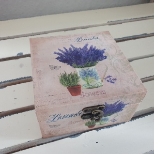 Box Aufbewahrungskästchen Lavendel Landhaus 13 x 13 x 7 cm