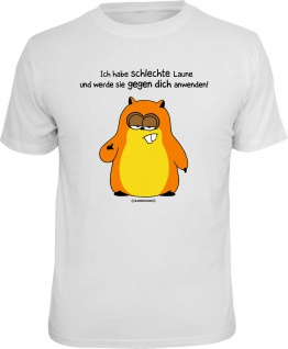 Fun T-Shirt Hamster Schlechte Laune gegen Dich Shirt Geschenk geil bedruckt