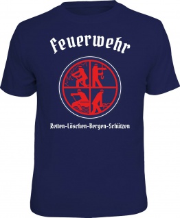 Feuerwehr T-Shirt Retten Löschen Bergen Schützen Geschenk Shirt geil bedruckt