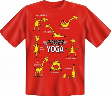 T-Shirt - Power Yoga Giraffe Sport Fitness Yoga Fun Shirt Geschenk geil bedruckt