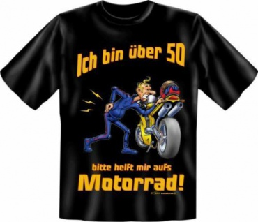 geil bedruckte Geburtstag Fun T-Shirts Shirt - 50 mit Motorrad - Biker Geschenk
