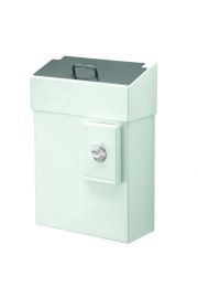 MediQo-line Hygieneabfallbehälter mit Hygienebeutelspender 10 Liter in Weiß oder Edelstahl zur Wandmontage
