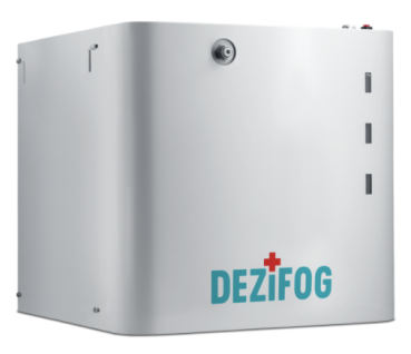 Der UVC Dezifog Pro 4000 ist aus hochwertigem Edelstahl und als Nebel-Desinfektionsgerät mit Sprühfunktion tätig.