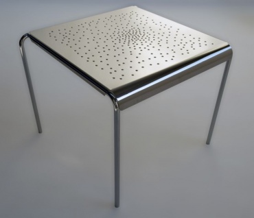 Tempesta hochwertiger Outdoor Tisch aus Edelstahl 1.4016 silber lackiert und behandelt