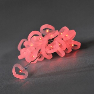 LED Lichterkette rot gefrostete Herzen Konstsmide 4091-553