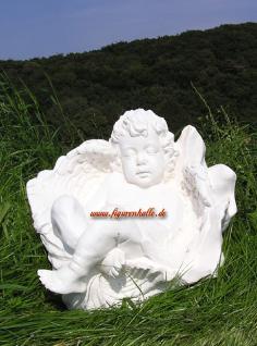 Engelchen in Muschel Figur Gartenfigur Engel Deko