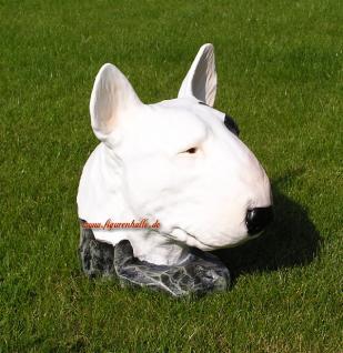 Pitbull Tierfigur Hundefigur Figur Kopf Weiß